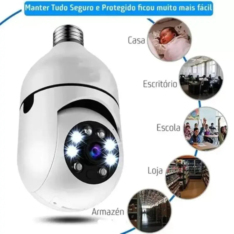 WiFi IP Wireless 360 Security Camera with Plug Nozzle Yoosee Ptz Full HD Night Vision-bivolt