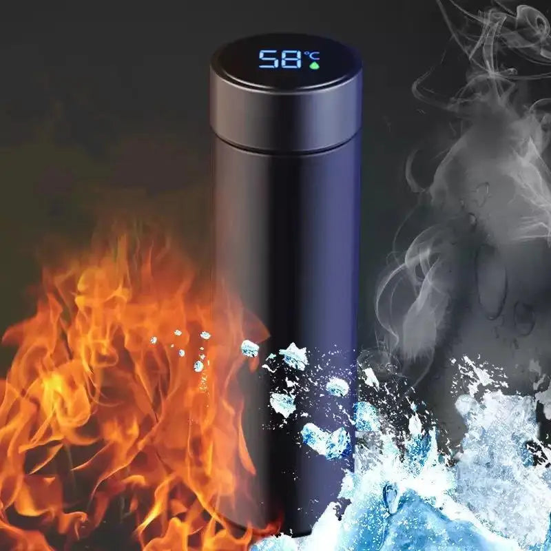 Stainless Steel Thermal Bottle With Digital Thermometer 500ml Led